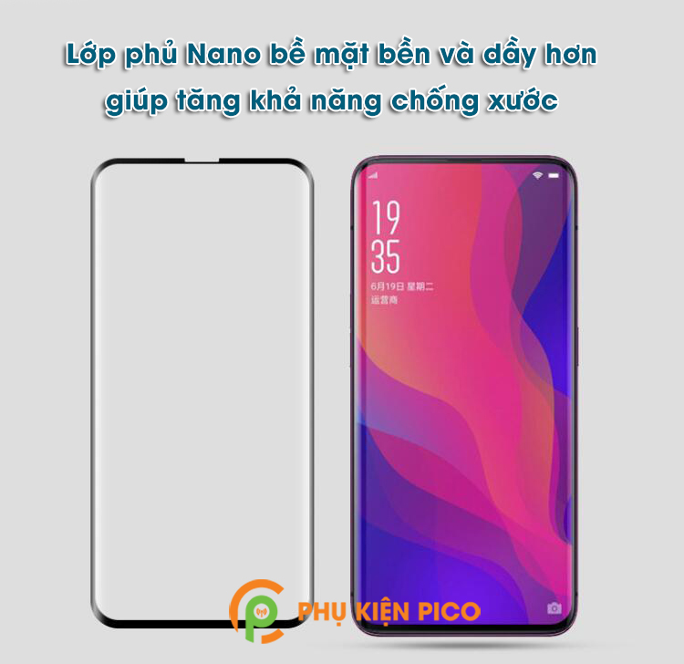 Kính cường lực Oppo Find X 2018 full viền cong không hở keo viền