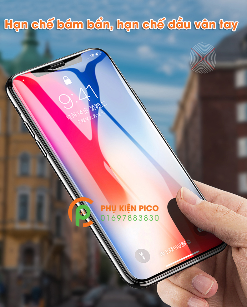 Kính cường lực Iphone XS Max 2018 full viền mỏng không tai thỏ