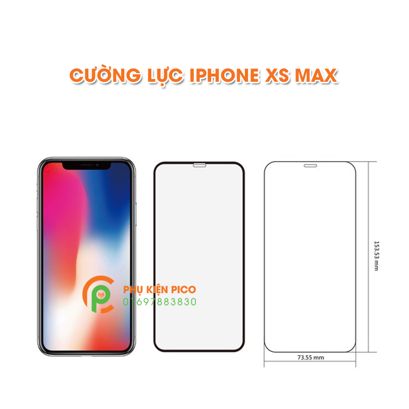 Kính cường lực Iphone XS Max 2018 full viền mỏng không tai thỏ