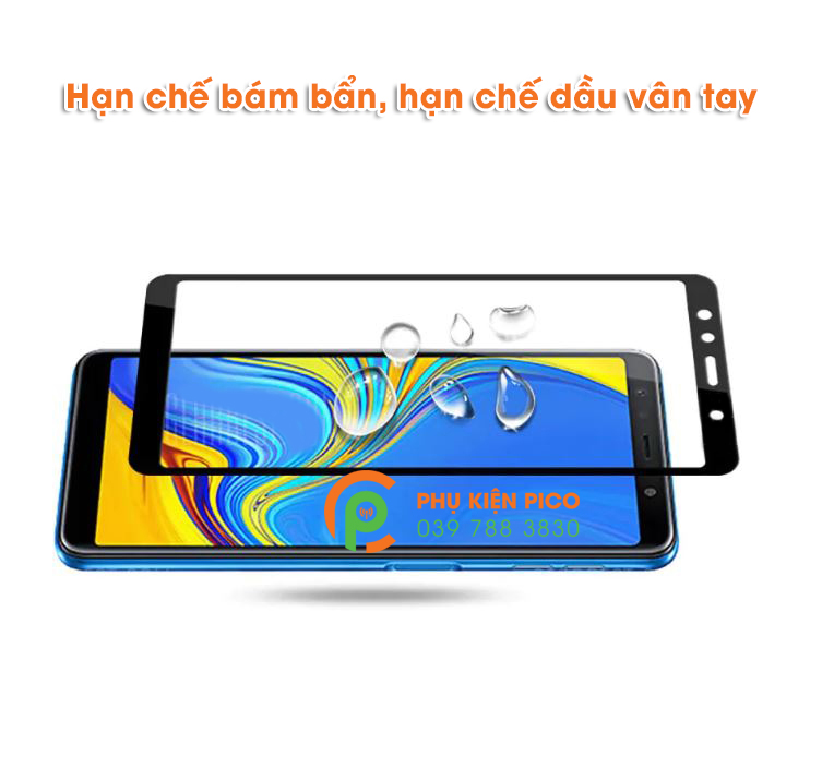 Kính cường lực Samsung Galaxy A7 2018 full viền độ cứng 9H
