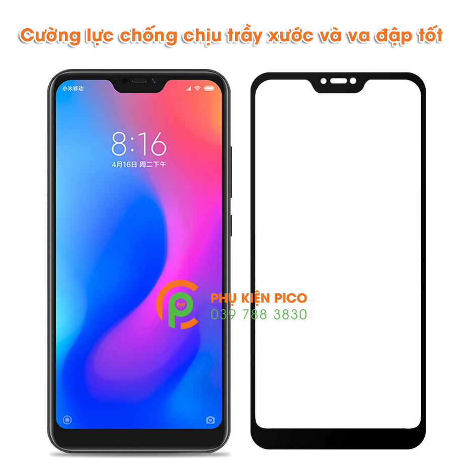 Kính cường lực Xiaomi Mi 8 Lite full viền độ cứng 9H