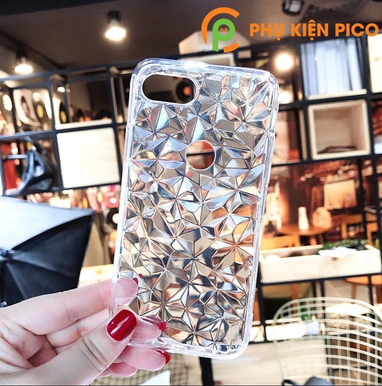 Ốp lưng điện thoại Oppo F9 trong suốt vân kim cương