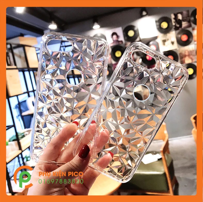 Ốp lưng điện thoại Oppo F9 trong suốt vân kim cương