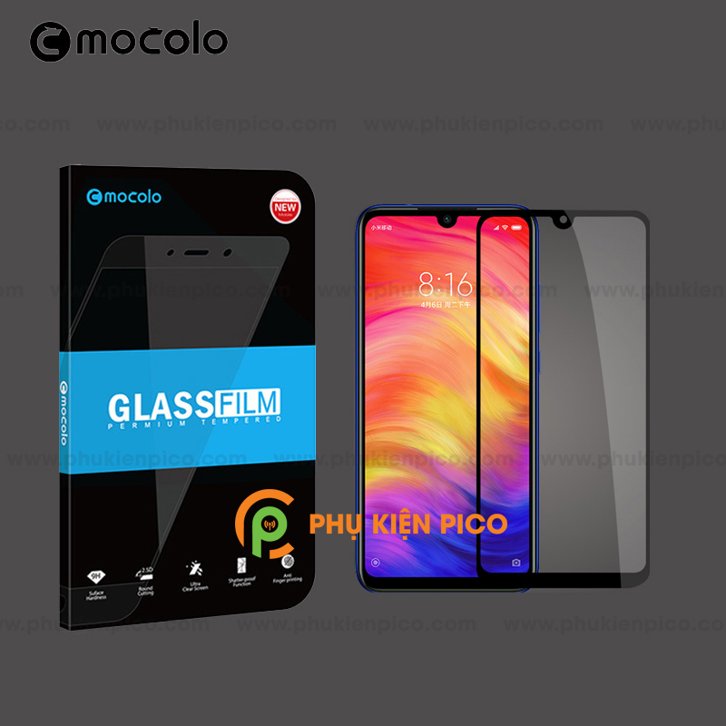 Kính cường lực Xiaomi Redmi Note 7 full viền chính hãng Mocolo