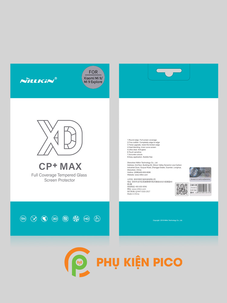 Miếng dán kính cường lực XD CP+MAX Nillkin cho Xiaomi Mi 9 hàng nguyên tem
