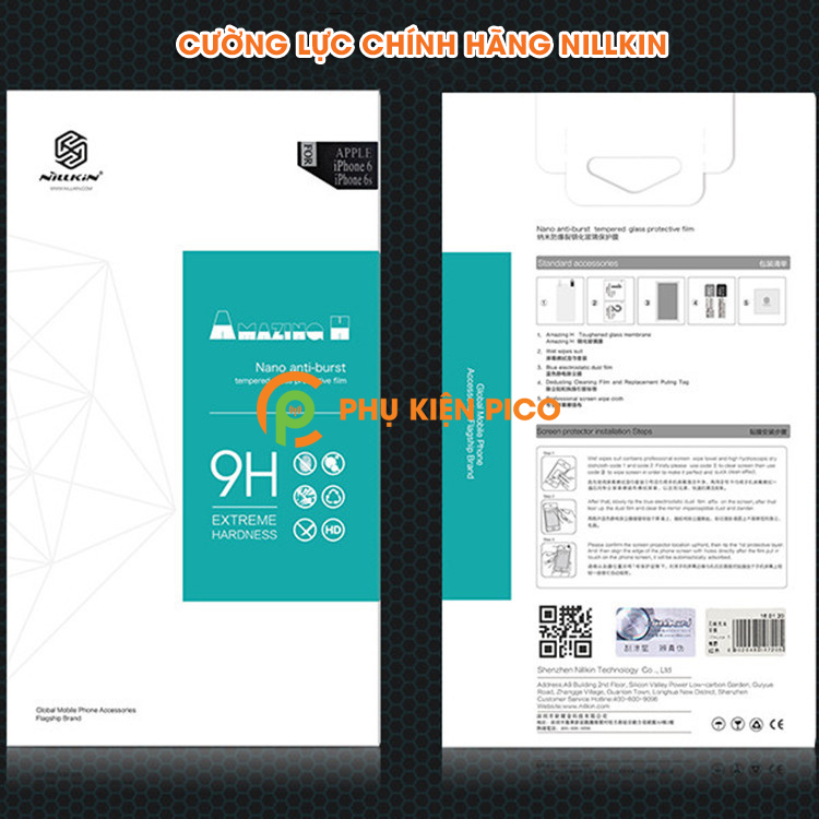 Miếng dán kính cường lực Xiaomi Mi 9SE trong suốt Nillkin Amazing H hàng nguyên tem