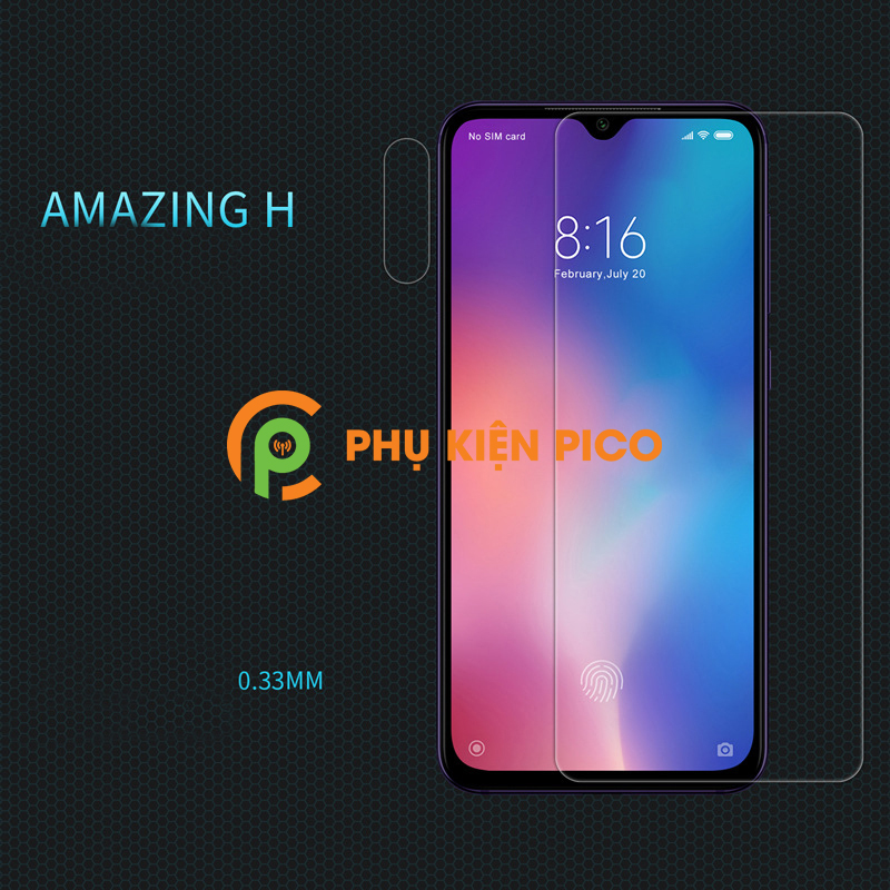 Miếng dán kính cường lực Xiaomi Mi 9SE trong suốt Nillkin Amazing H hàng nguyên tem