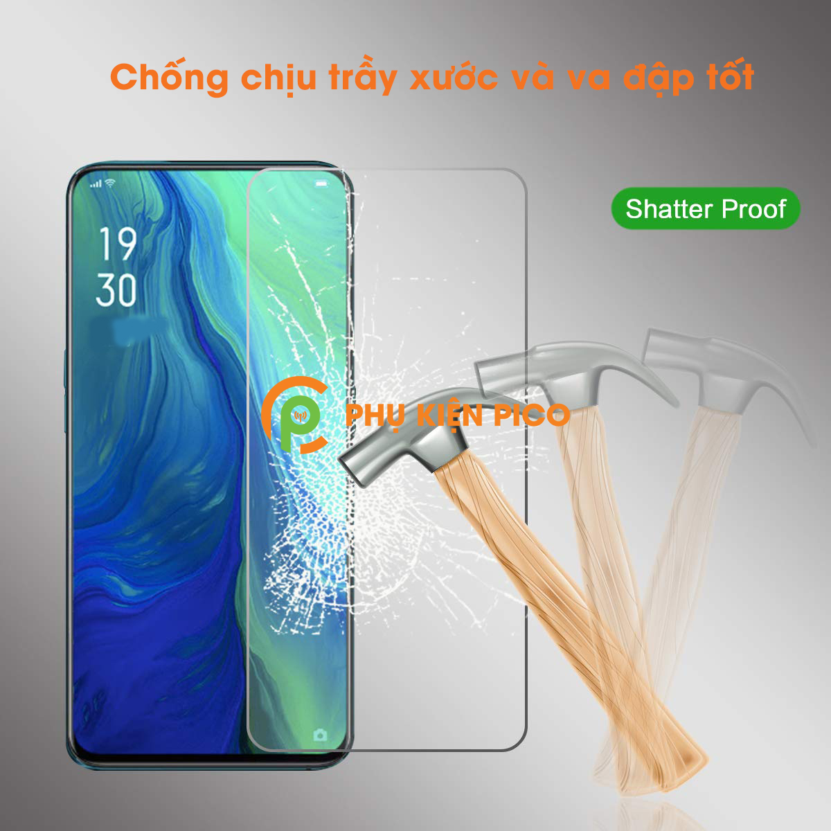 Kính cường lực Oppo Reno trong suốt độ cứng 9H
