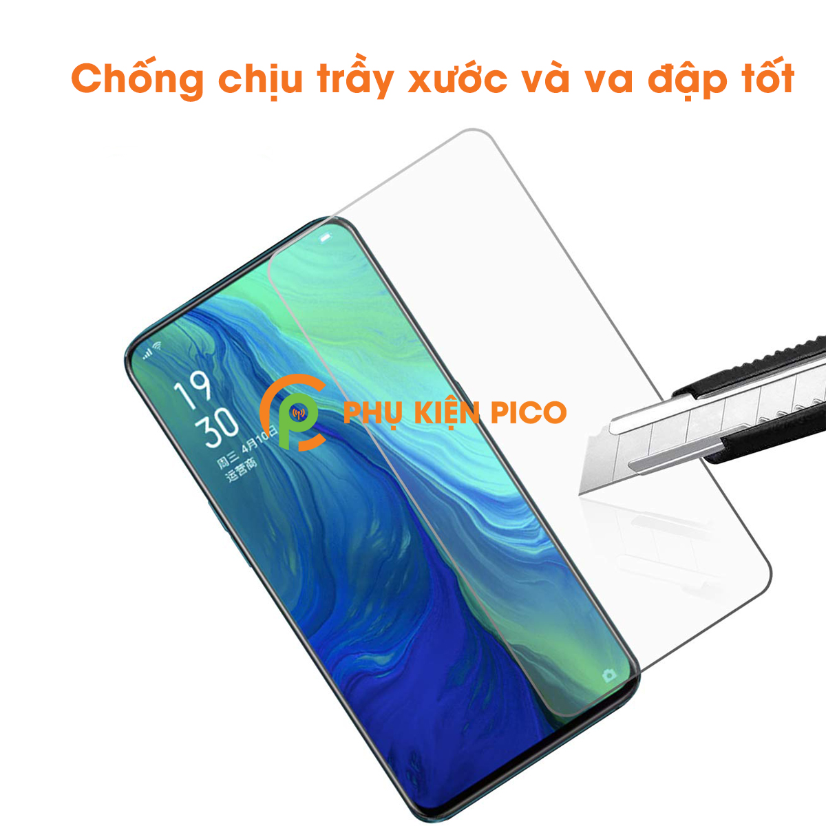 Kính cường lực Oppo Reno trong suốt độ cứng 9H