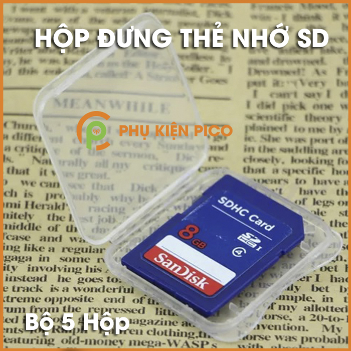 Bộ 5 hộp đựng bảo vệ thẻ nhớ SD, MICRO SD