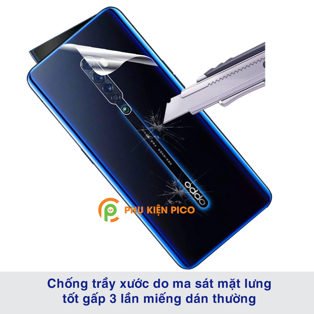 Dán lưng Reno 2 Plus full mặt lưng dẻo trong suốt PPF tự phục hồi vết xước