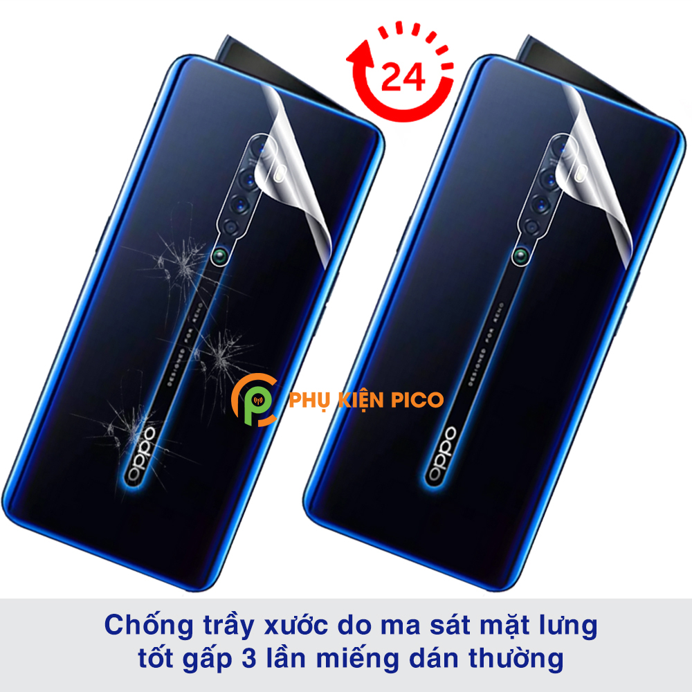 Dán lưng Reno 2 Plus full mặt lưng dẻo trong suốt PPF tự phục hồi vết xước