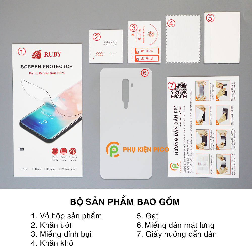 Dán lưng Reno 2 Plus full mặt lưng dẻo trong suốt PPF tự phục hồi vết xước