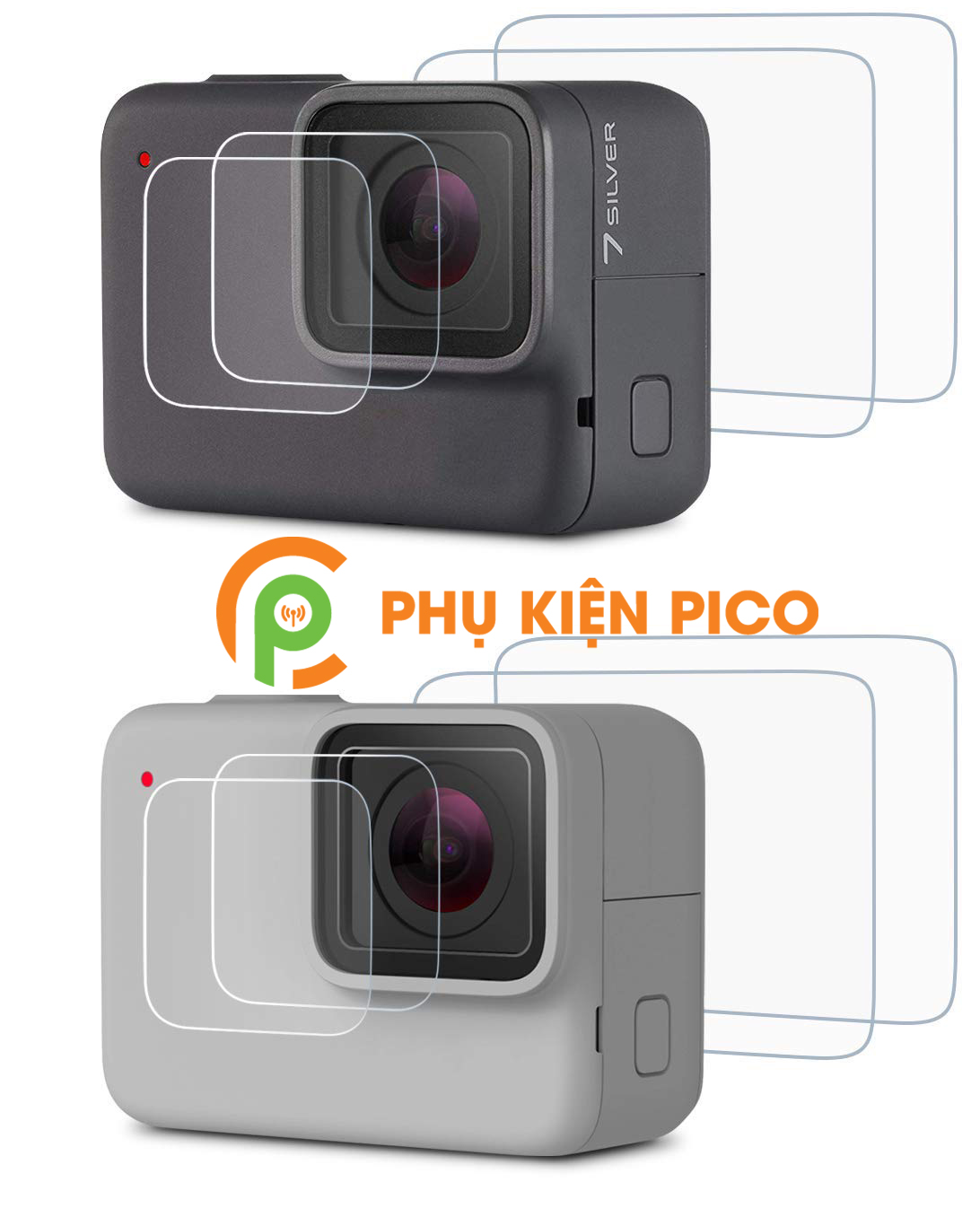 Cường lực GoPro Hero 7 Silver / Hero 7 White chính hãng Gor bộ 2 miếng