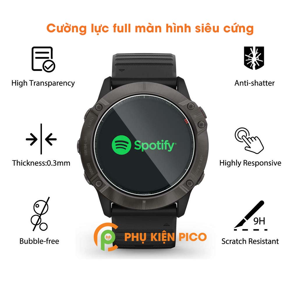 Kính cường lực đồng hồ Garmin Fenix 6s Pro full keo chống xước màn hình