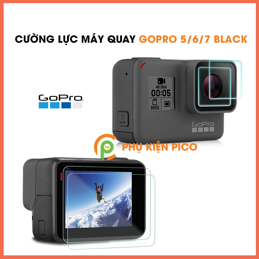 Cường lực GoPro Hero 5 Black, Hero 6 Black, Hero 7 Black trong suốt độ cứng 9H