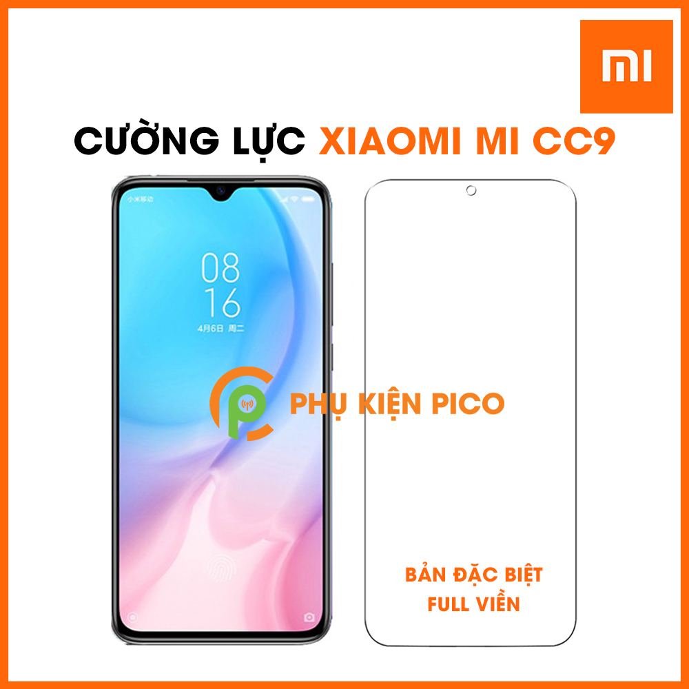 Kính cường lực Mi CC9 trong suốt full viền màn hình độ cứng 9H