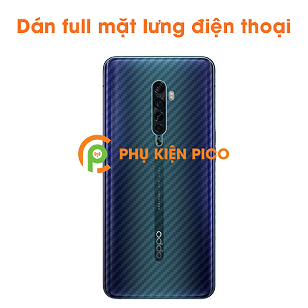 Dán mặt lưng Oppo Reno 2F full viền vân carbon 3D