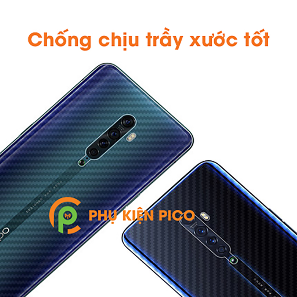 Dán mặt lưng Oppo Reno 2F full viền vân carbon 3D