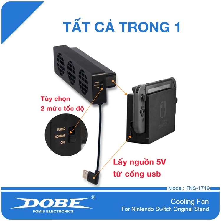 Quạt tản nhiệt Nintendo Switch - Quạt làm mát Dock Nintendo Switch chính hãng DOBE