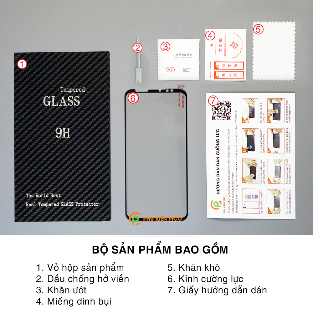 Kính cường lực Vsmart Live full màn hình viền đen siêu mỏng độ cứng 9H