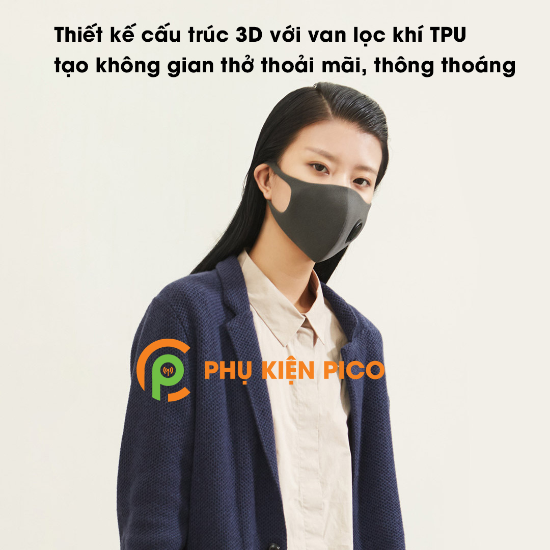 Bộ 3 khẩu trang Xiaomi Smartmi chống bụi PM2.5 kiểu dáng 3D kháng khuẩn bảo vệ sức khỏe