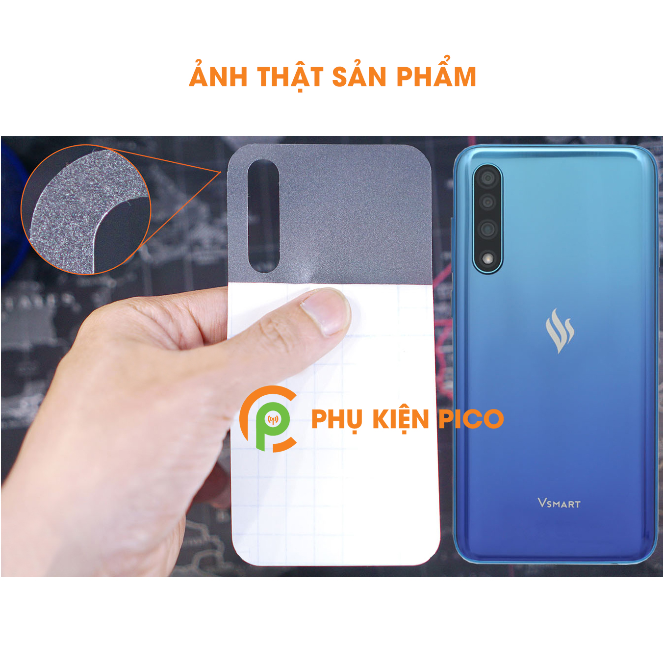 Dán lưng Vsmart Live chống bám vân tay nhám