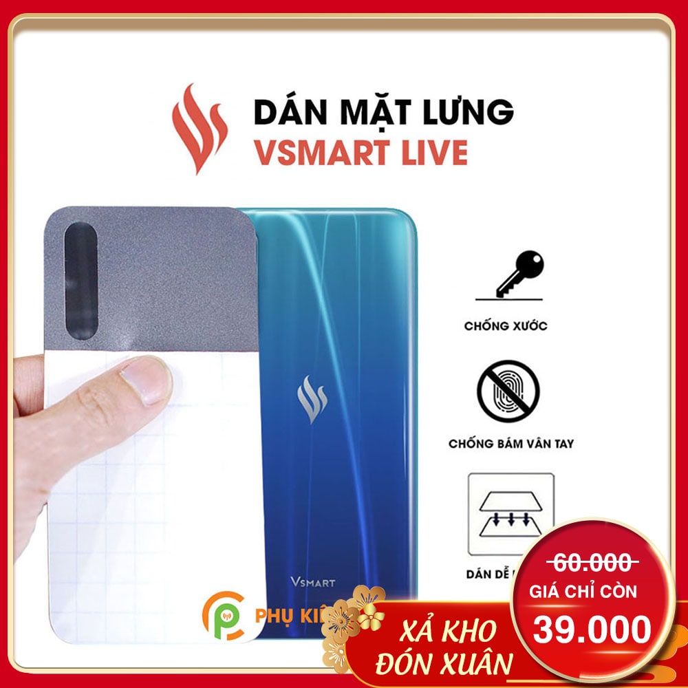 Dán lưng Vsmart Live chống bám vân tay nhám