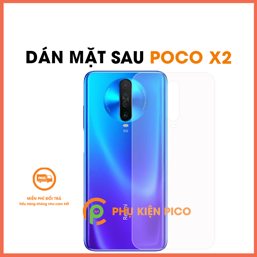 Dán mặt lưng Xiaomi Poco X2 cao cấp PPF dẻo trong suốt