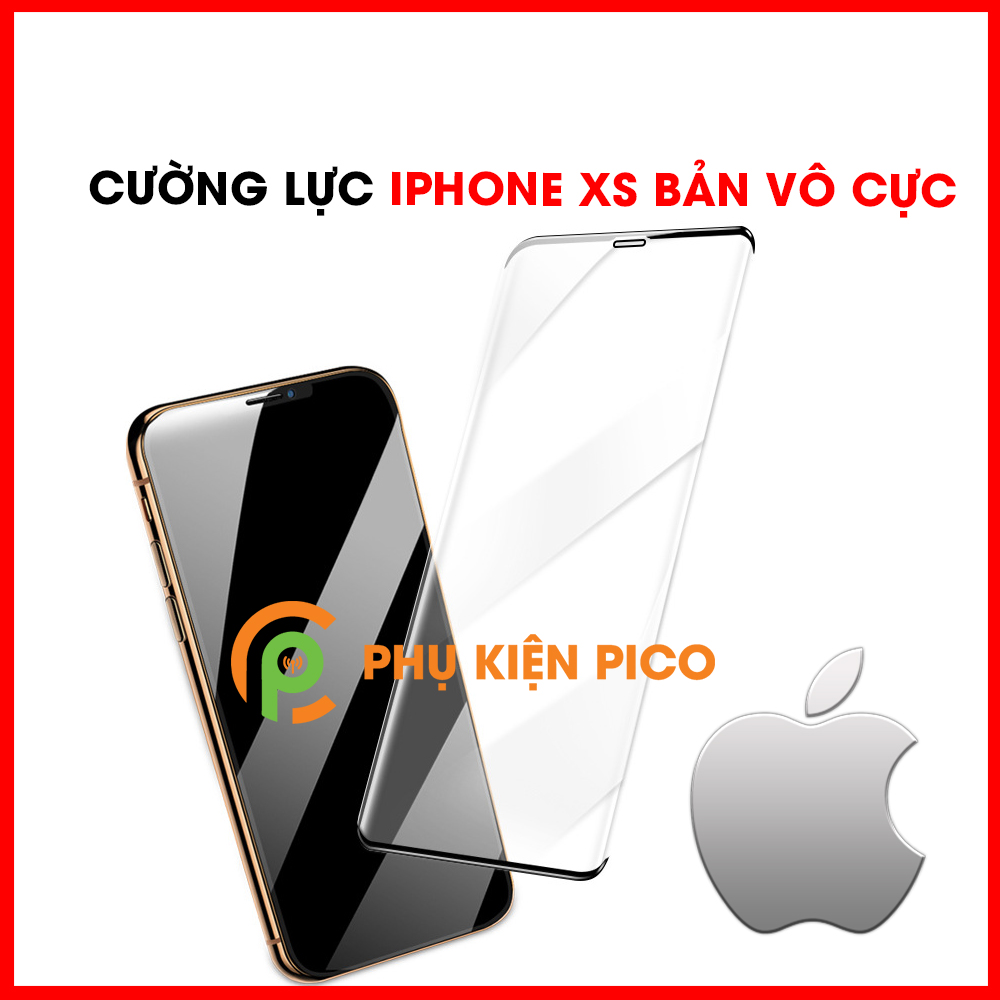 Kính cường lực Iphone Xs viền vô cực full màn hình độ cứng 9H