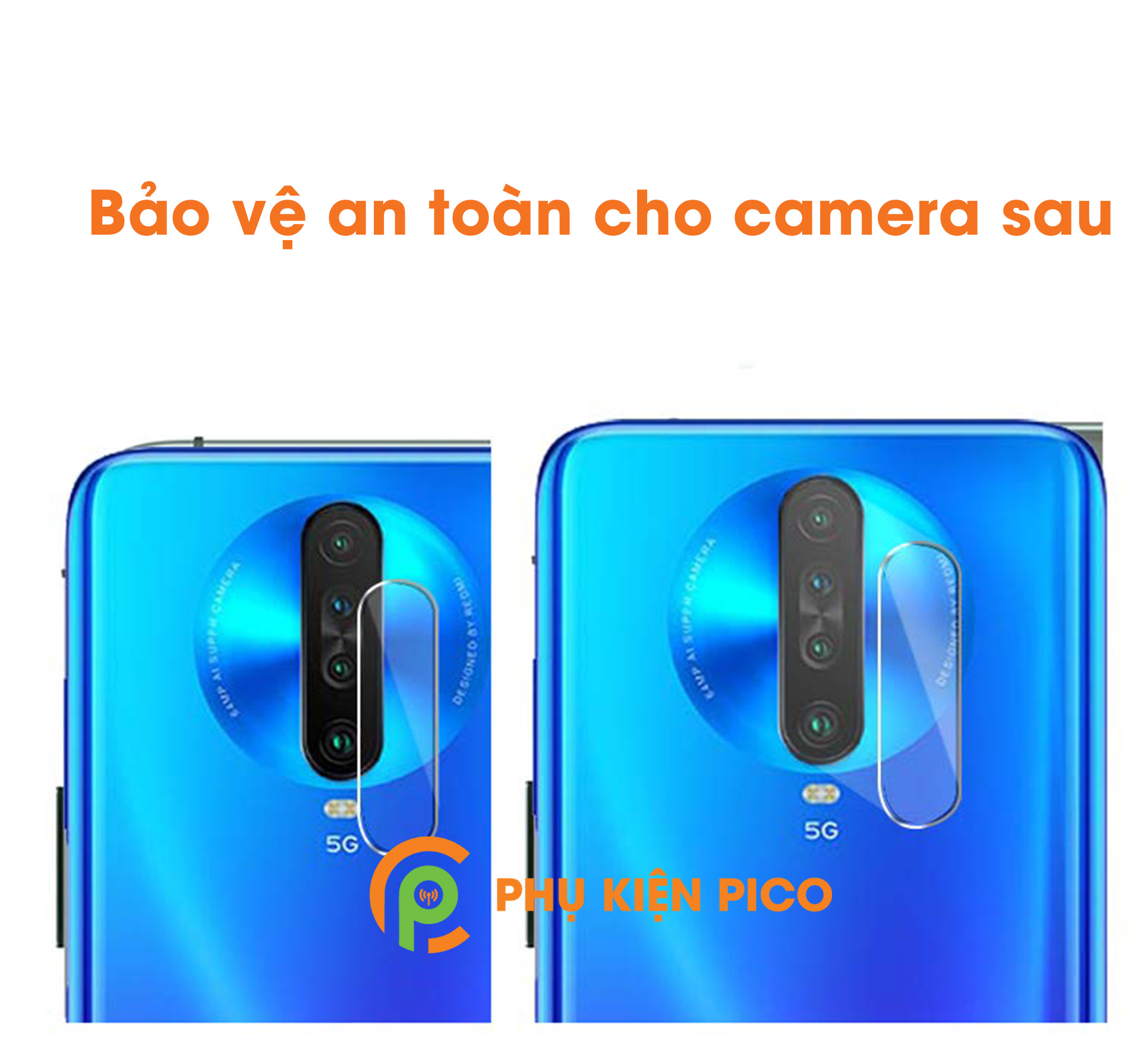Vòng bảo vệ camera Poco X2 - Ốp viền camera Poco X2 màu bạc
