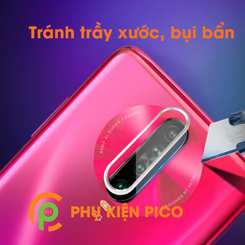 Vòng bảo vệ camera Poco X2 - Ốp viền camera Poco X2 màu bạc