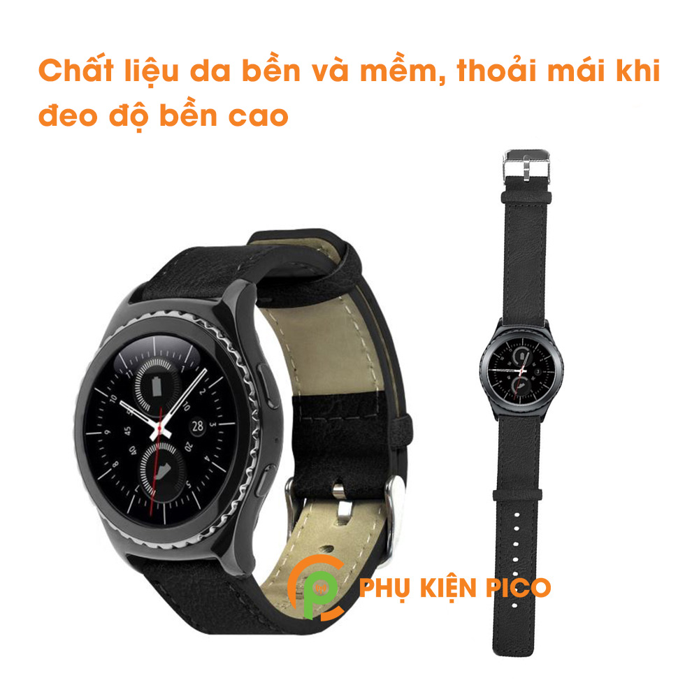 Dây da đồng hồ Samsung Gear S2 Classic / S2 R720 Smart Watch bản 20mm màu đen
