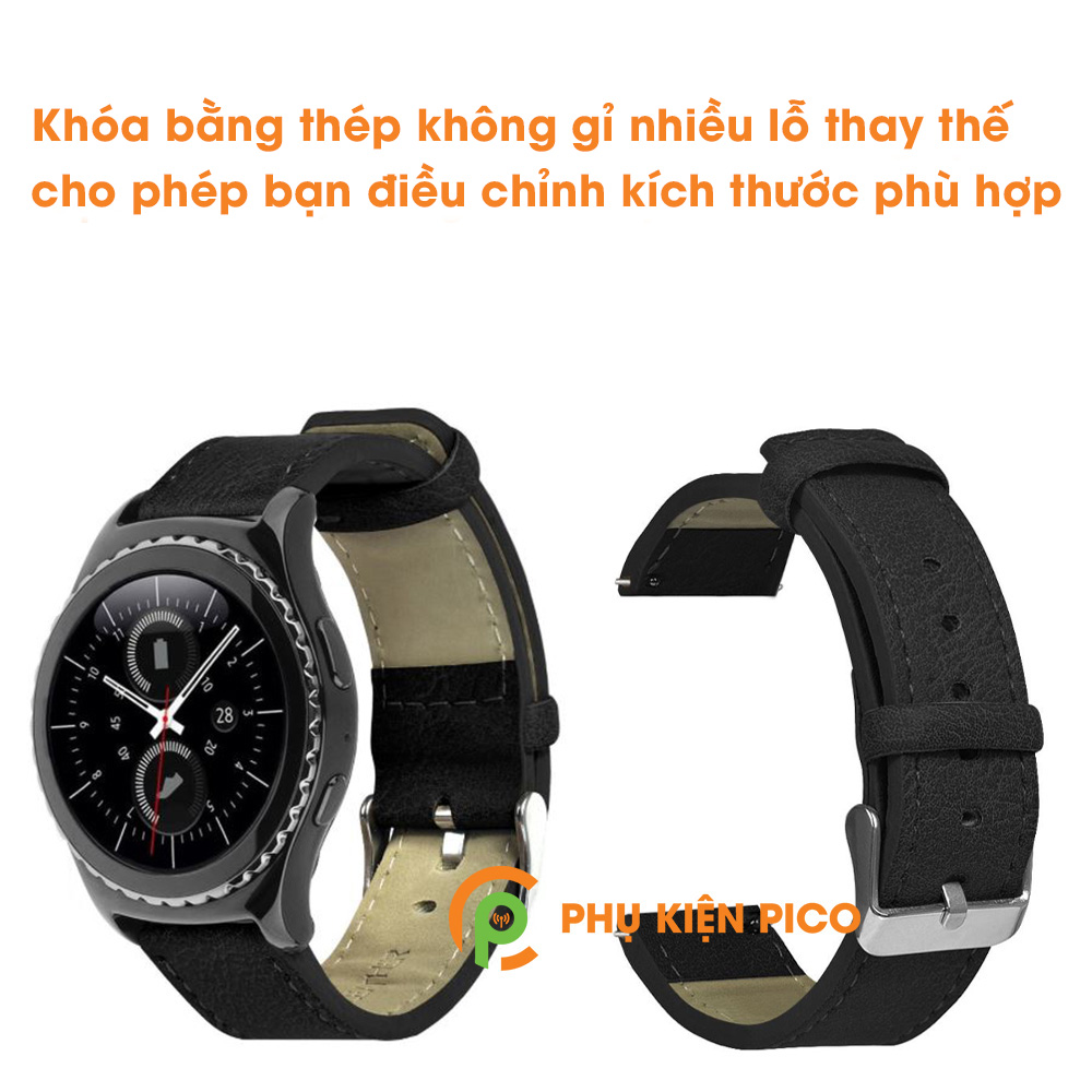 Dây da đồng hồ Samsung Gear S2 Classic / S2 R720 Smart Watch bản 20mm màu đen