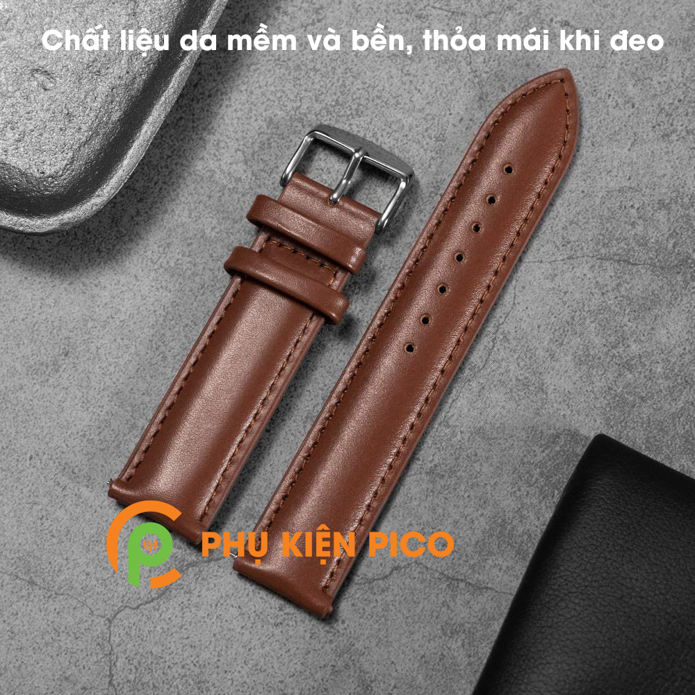 Dây da đồng hồ Samsung Watch Active 2 bản 40/44mm dây 20mm vân trơn
