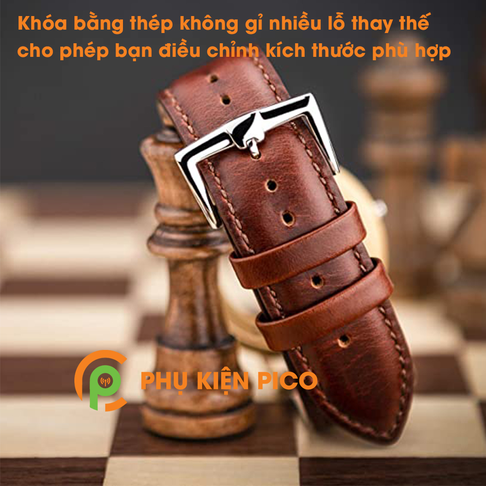 Dây da đồng hồ Samsung Watch Active 2 bản 40/44mm dây 20mm vân trơn