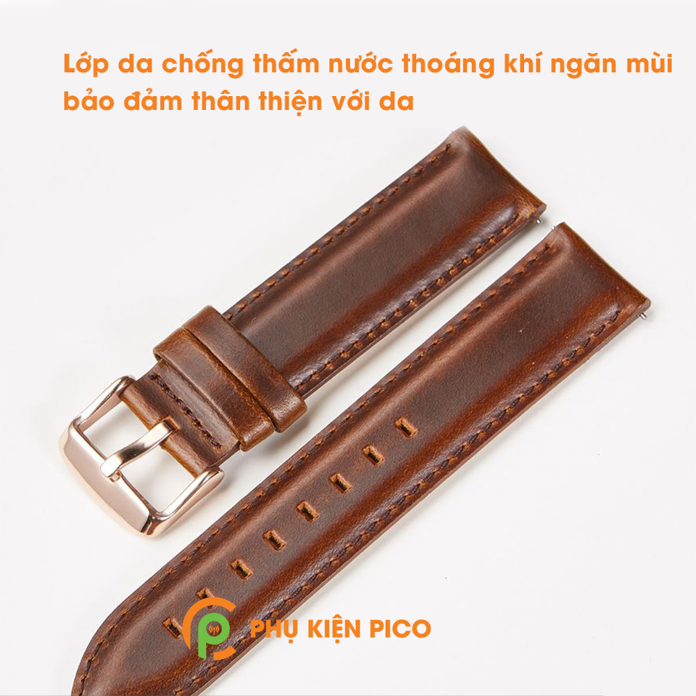 Dây da đồng hồ Samsung Watch Active 2 bản 40/44mm dây 20mm vân trơn