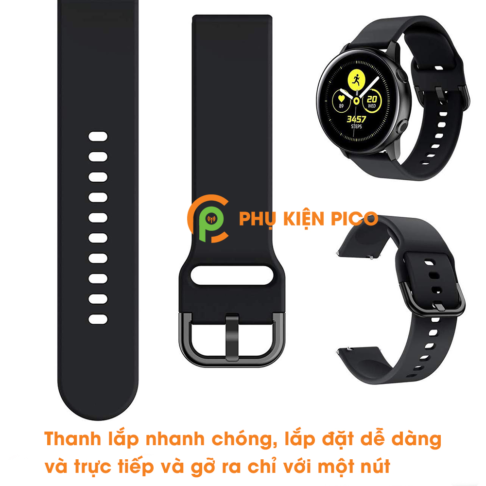 Dây silicon đồng hồ Samsung Galaxy Watch Active 2 bản 20mm màu đen size S