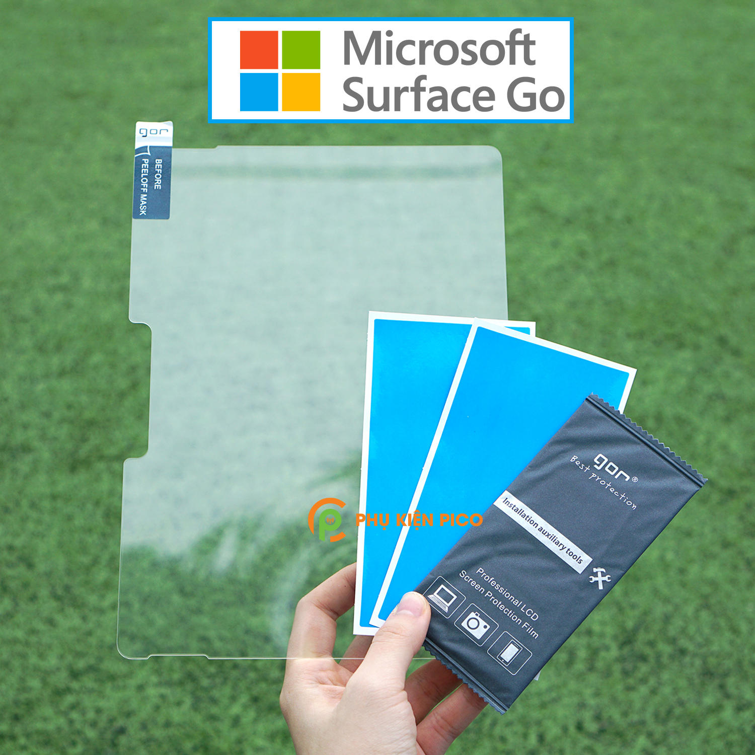 Cường lực Surface Go chính hãng Gor trong suốt full màn hình máy tính bảng