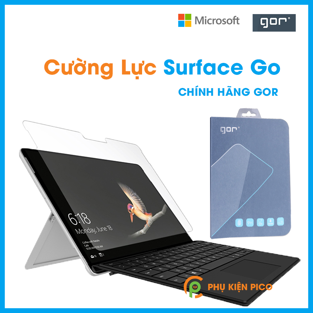 Cường lực Surface Go chính hãng Gor trong suốt full màn hình máy tính bảng