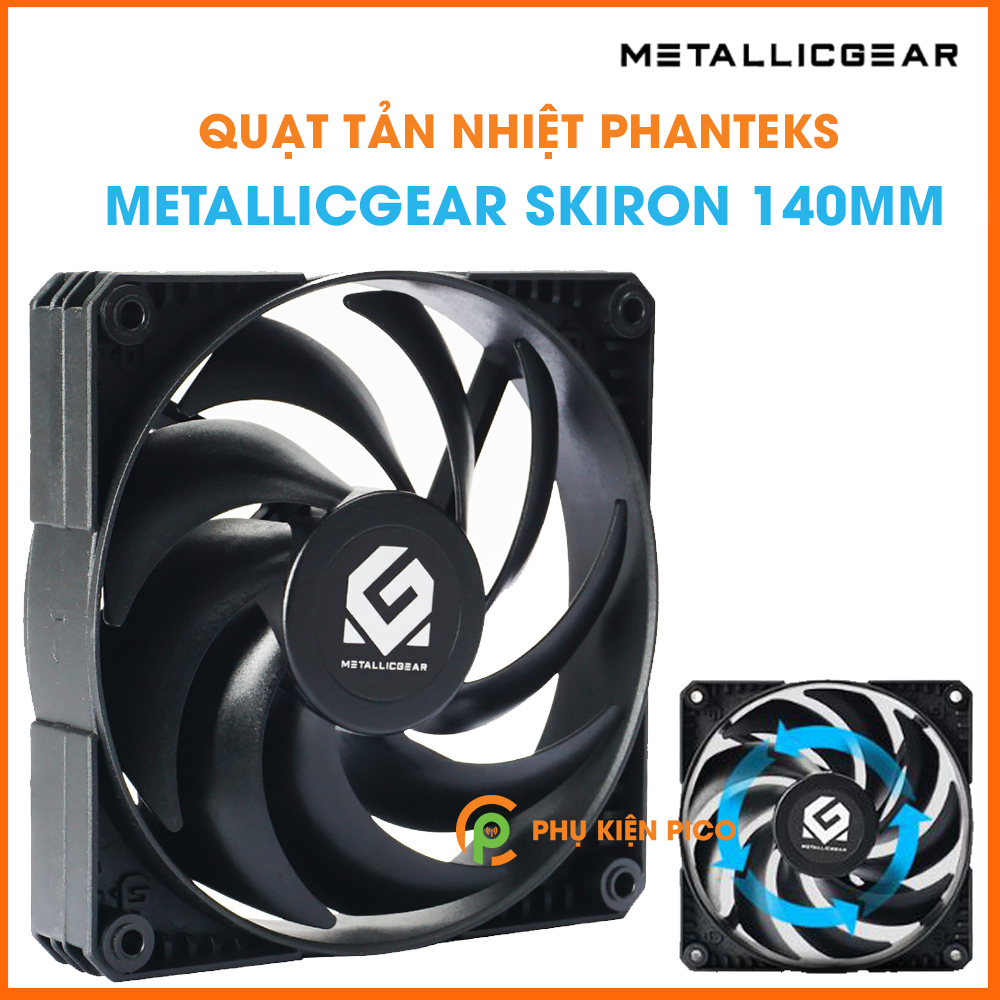 Quạt tản nhiệt case máy tính chính hãng PHANTEKS Metallic Gear Skiron Black 140mm 1500 RPM