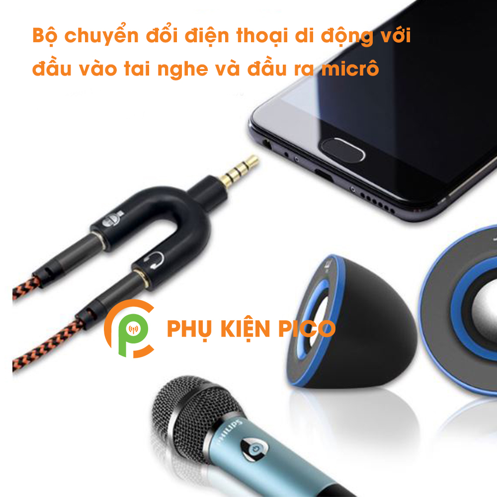 Đầu chia cổng âm thanh hình chữ U Jack cắm 3.5mm - Bộ chia chuyển đổi âm thanh