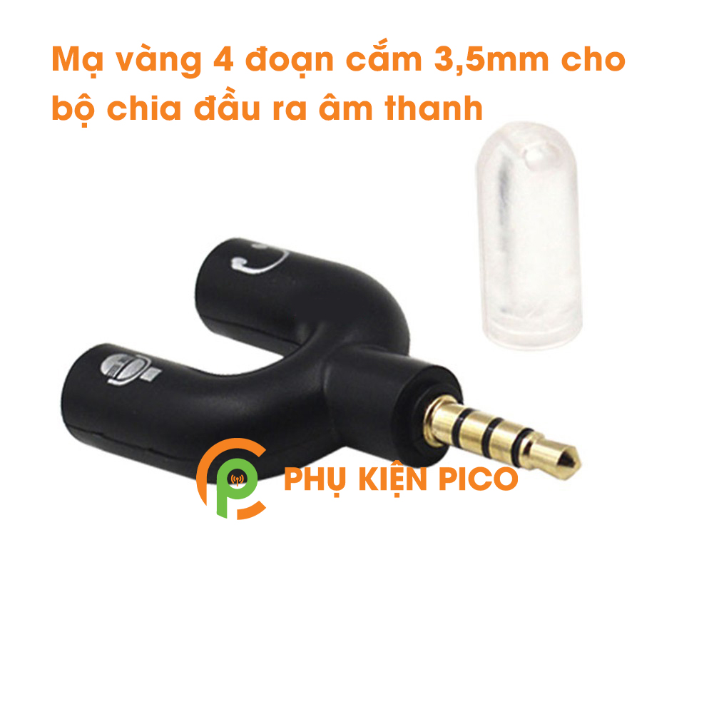 Đầu chia cổng âm thanh hình chữ U Jack cắm 3.5mm - Bộ chia chuyển đổi âm thanh