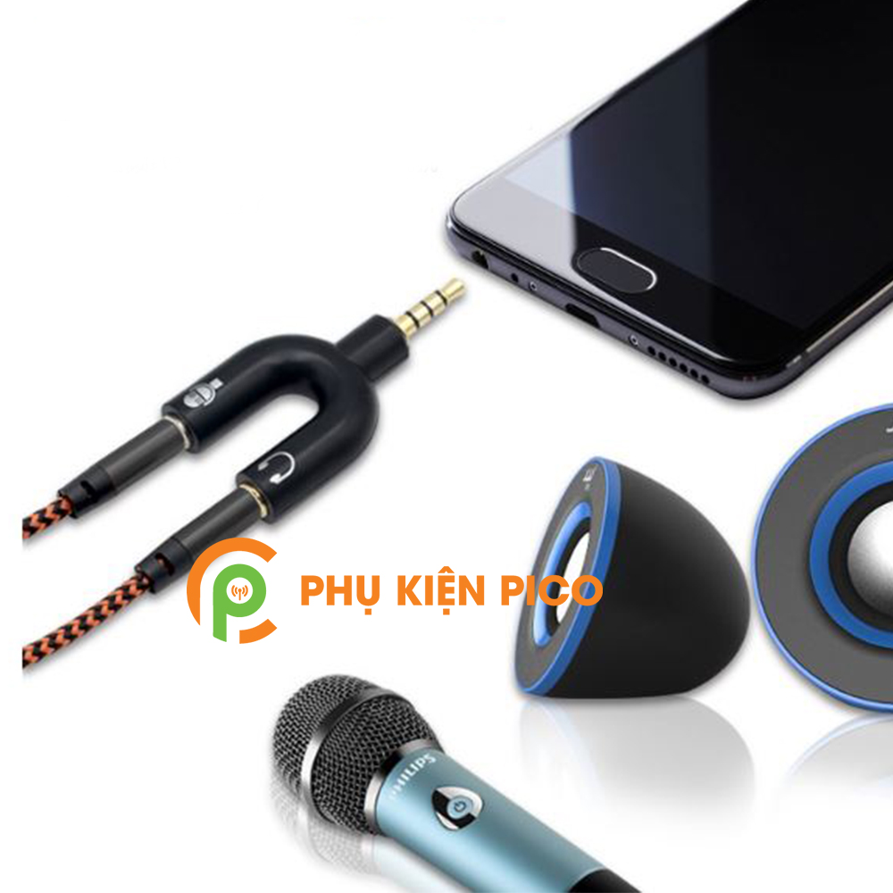 Đầu chia cổng âm thanh hình chữ U Jack cắm 3.5mm - Bộ chia chuyển đổi âm thanh