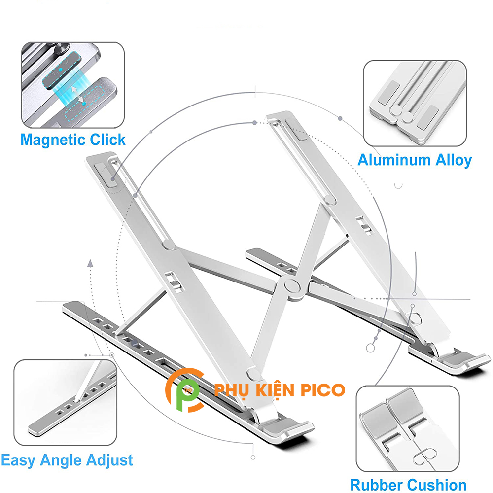 Đế tản nhiệt Laptop Macbook Ipad hợp kim nhôm chính hãng BONYRUY có thể gập gọn