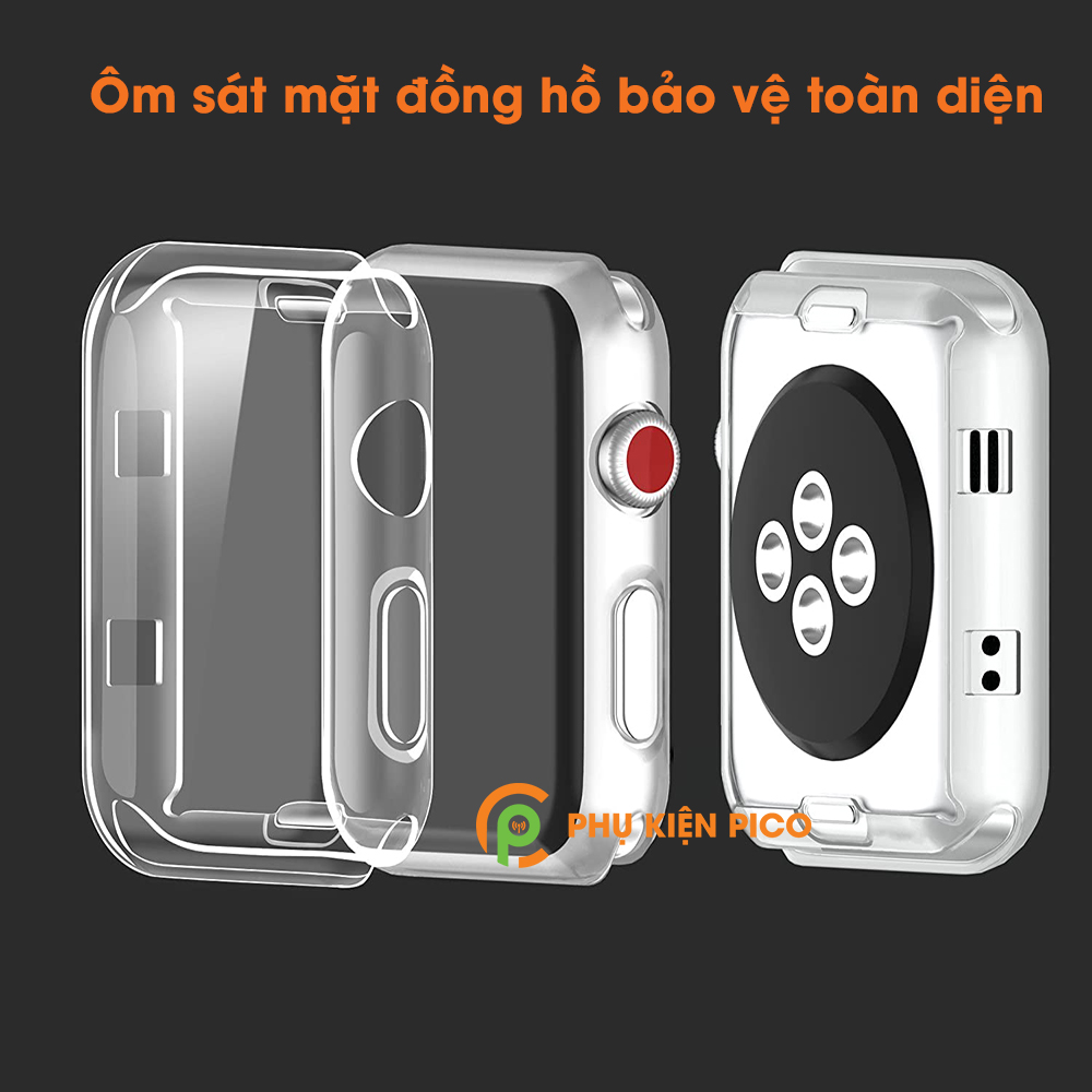 Ốp đồng hồ Apple Watch Series 1/2/3/4/5 Silicon dẻo trong suốt bản 38/40/42/44mm