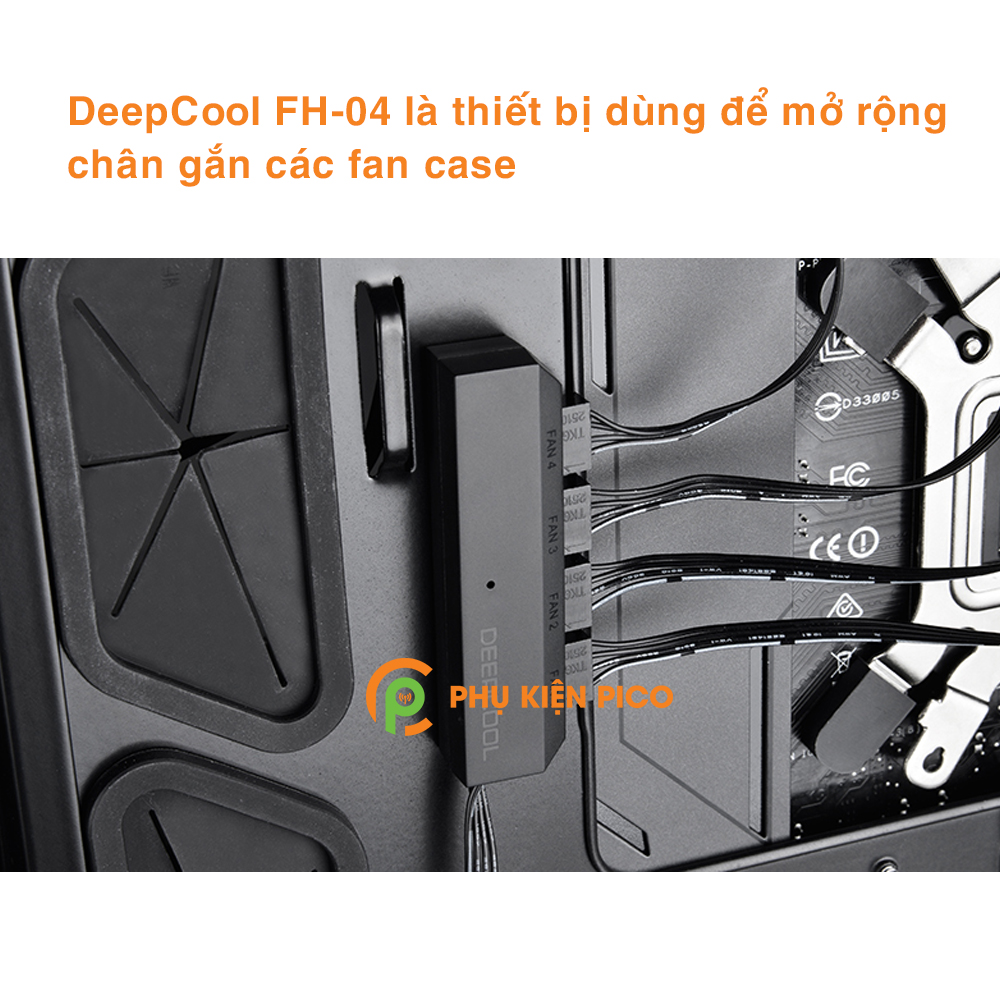 Fan Hub DeepCool FH-04 bộ chia quạt hỗ trợ 4 cổng cắm, điều tốc PWM hàng chính hãng