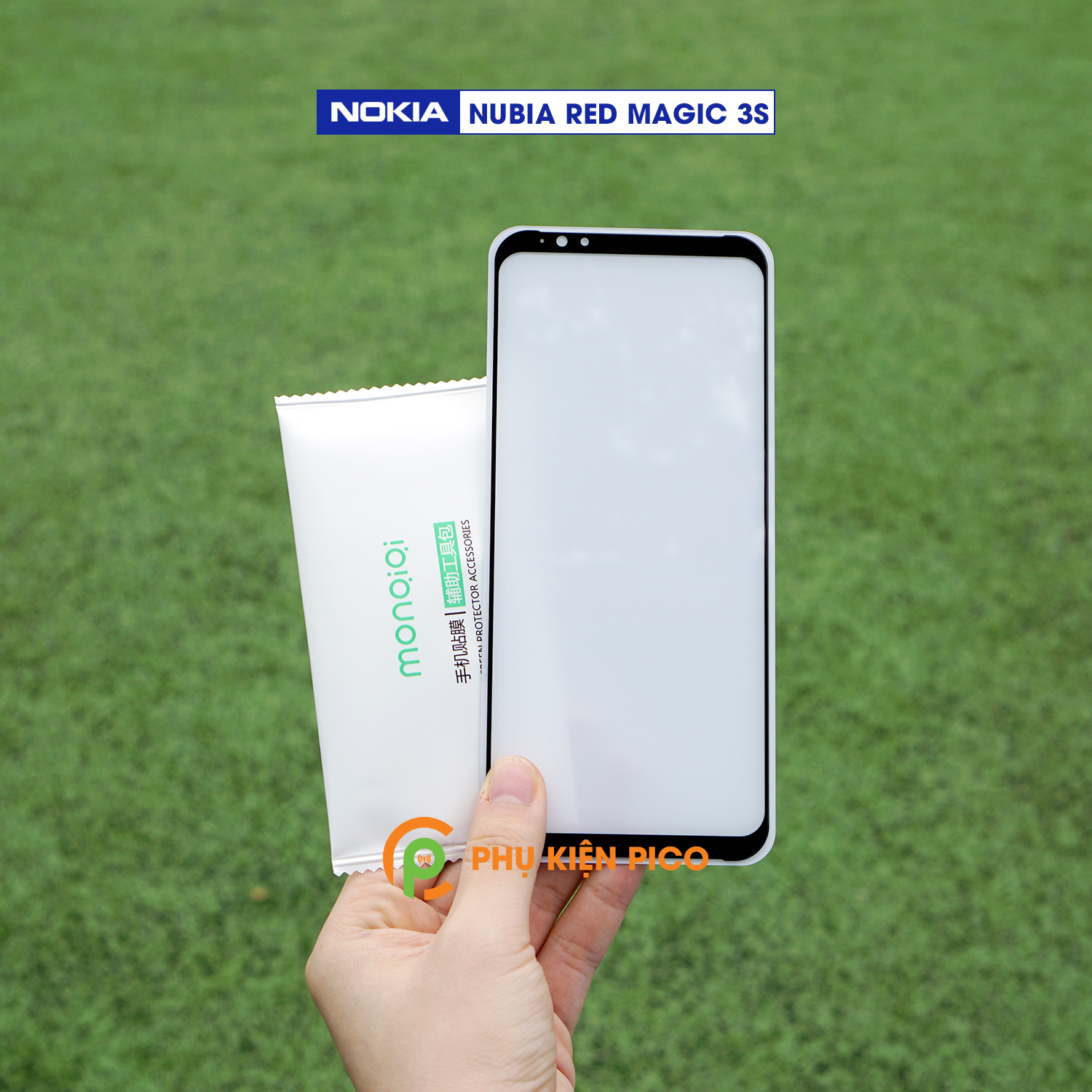 Kính cường lực Nubia Red Magic 3S chính hãng Monqiqi full viền siêu mỏng độ cứng 9H