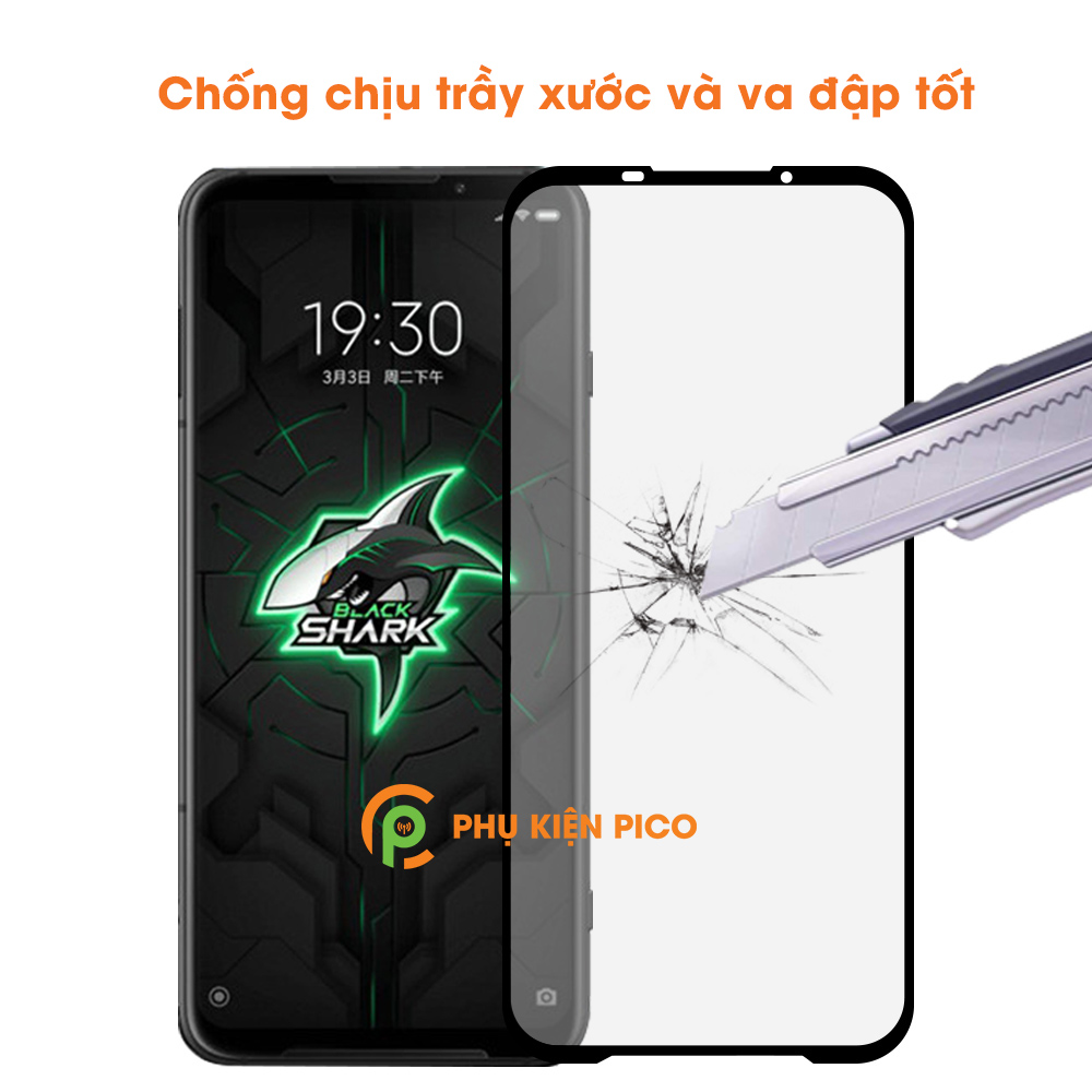 Kính cường lực Black Shark 3 chính hãng Monqiqi full viền siêu mỏng độ cứng 9H