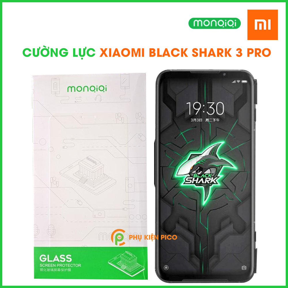 Kính cường lực Black Shark 3 Pro chính hãng Monqiqi full viền siêu mỏng độ cứng 9H